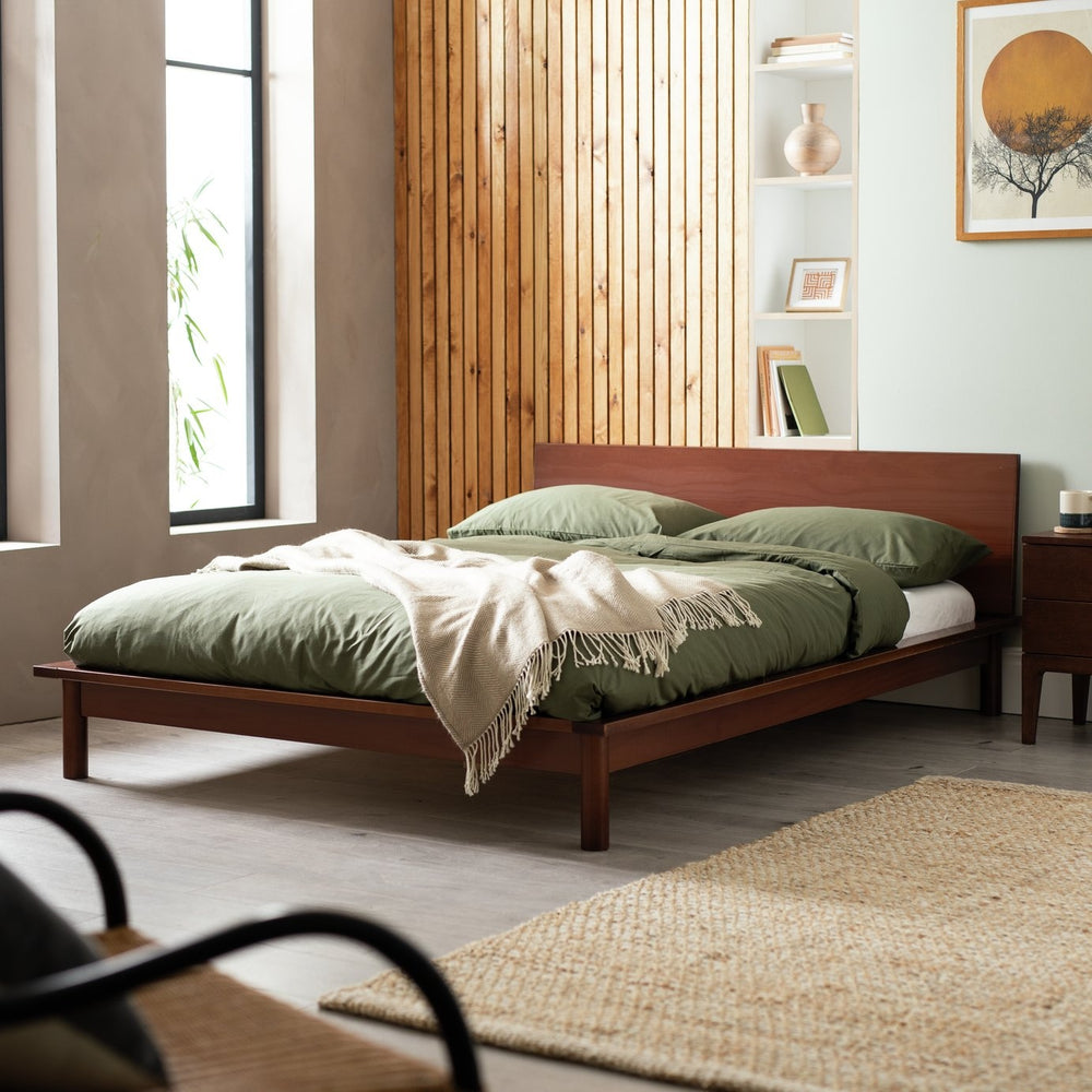 Habitat akio small double bed walnut 17161052