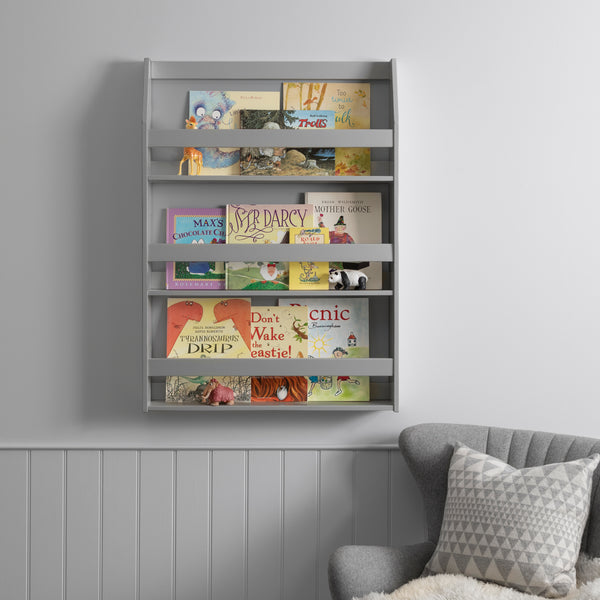 Hanging Bookcase 3 Tier in Grey