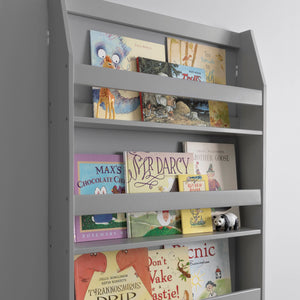 Hakan Display 4 Shelf Bookcase Wall Mounted - Grey