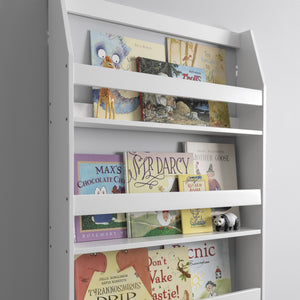 Hakan Display 4 Shelf Bookcase Wall Mounted - White