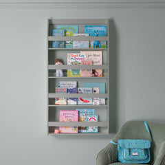 Hakan Display 4 Shelf Bookcase Wall Mounted - Grey