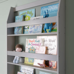 Hakan Display 4 Shelf Bookcase Wall Mounted - Grey