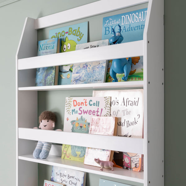 Hakan Display 4 Shelf Bookcase Wall Mounted - White