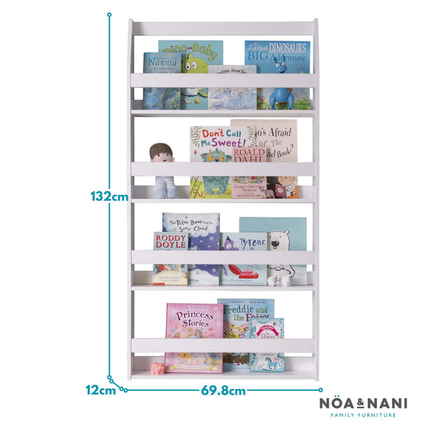 Hakan Display 4 Shelf Bookcase Wall Mounted - White