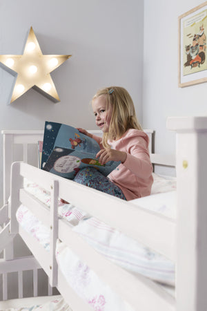 Hanna Triple Bunk Bed with Single and Double Bed - White