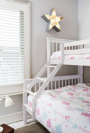 Hanna Triple Bunk Bed with Single and Double Bed - White