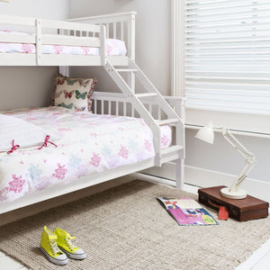 Hanna Triple Bunk Bed with Single and Double Bed - White