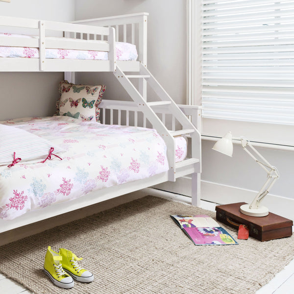 Hanna Triple Bunk Bed with Single and Double Bed - White