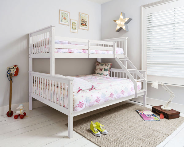 Hanna Triple Bunk Bed with Single and Double Bed - White