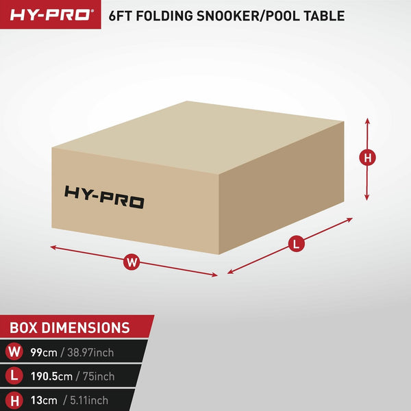 Hy-Pro 6ft Folding Snooker and Pool Table - Oak 17160644