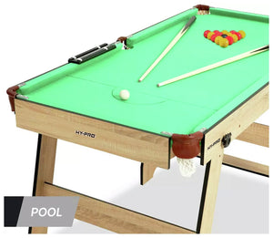 Hy-Pro 6ft Folding Snooker and Pool Table - Oak 17160644