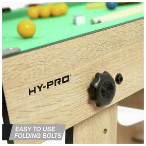 Hy-Pro 6ft Folding Snooker and Pool Table - Oak 17160644