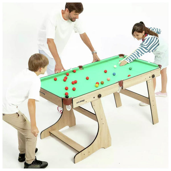Hy-Pro 6ft Folding Snooker and Pool Table - Oak 17160644