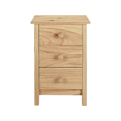 Scandi 3 Drawer Side Table - Natural