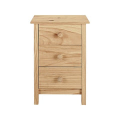Scandi 3 Drawer Side Table - Natural