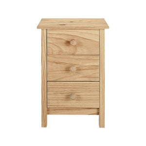 Scandi 3 Drawer Side Table - Natural
