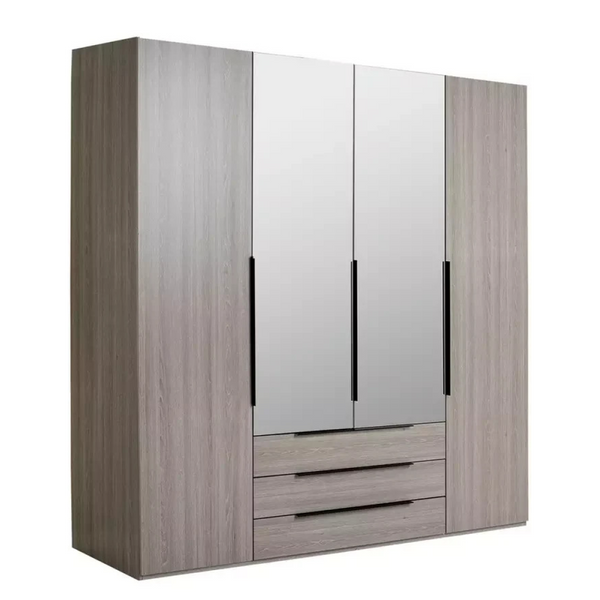 Hallingford 4 Door 3 Drawer Wardrobe - Grey