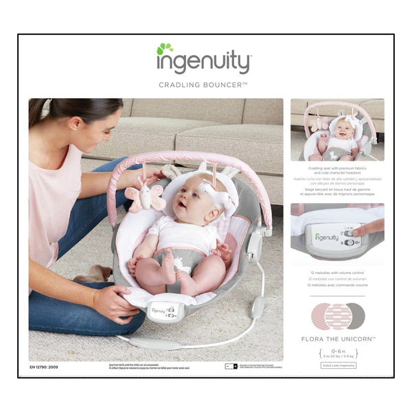 Ingenuity Flora the Unicorn Soothing Baby Bouncer 14498498