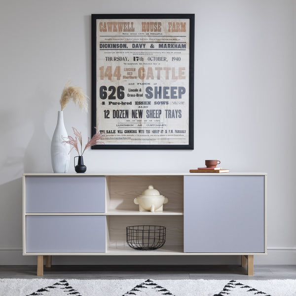 Järstorp Sideboard in Grey & Solid Oak