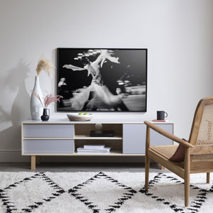 Järstorp TV Unit in Grey & Solid Oak