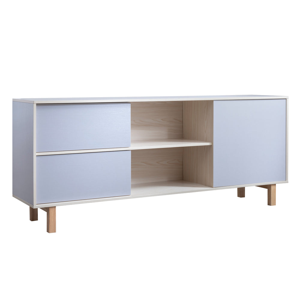 Järstorp Sideboard in Grey & Solid Oak