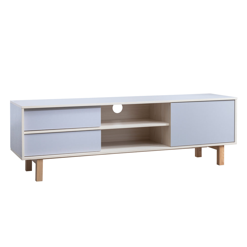Järstorp TV Unit in Grey & Solid Oak