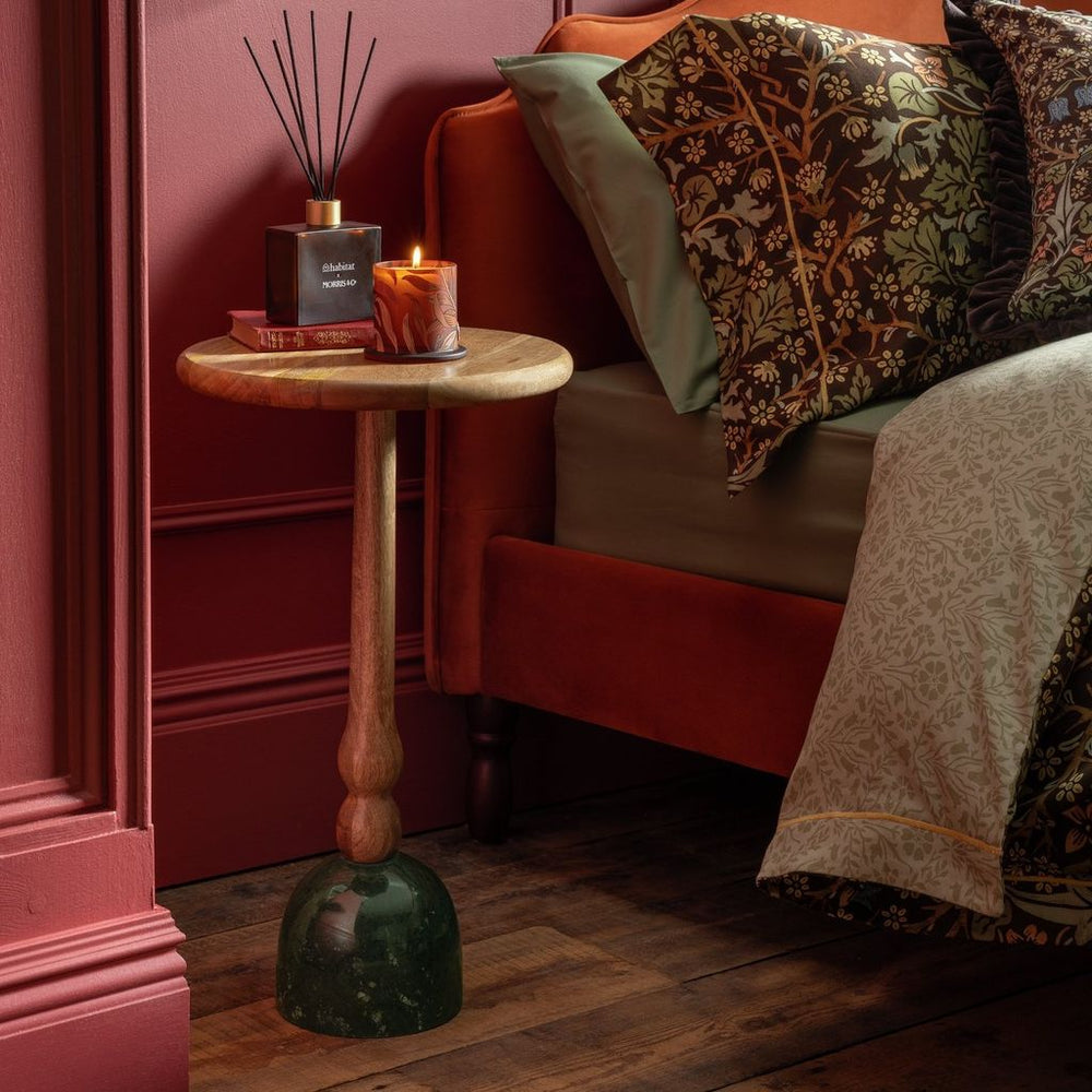 Habitat x Morris & Co. Hammersmith Marble & Wood Side Table 16799542