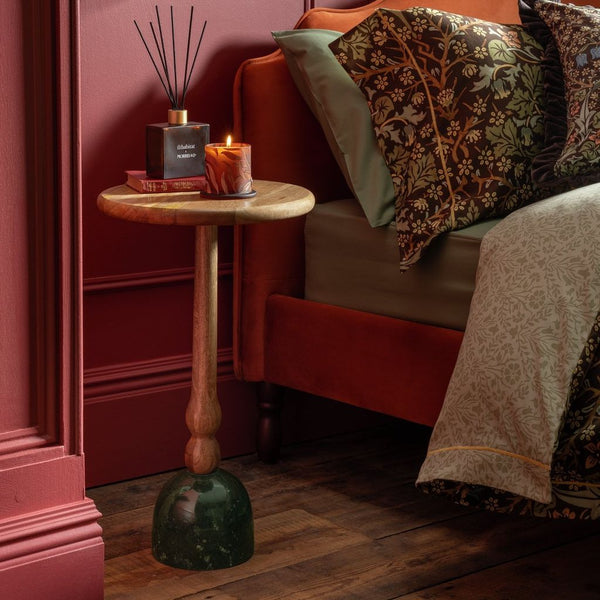 Habitat x Morris & Co. Hammersmith Marble & Wood Side Table 16799542