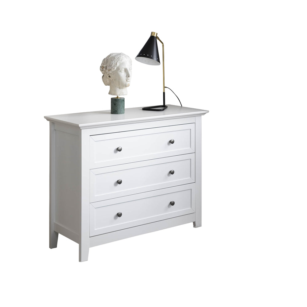Chest of Drawers in White 3 Drawer