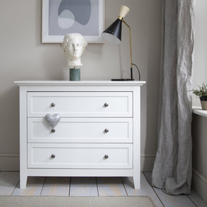 Chest of Drawers in White 3 Drawer