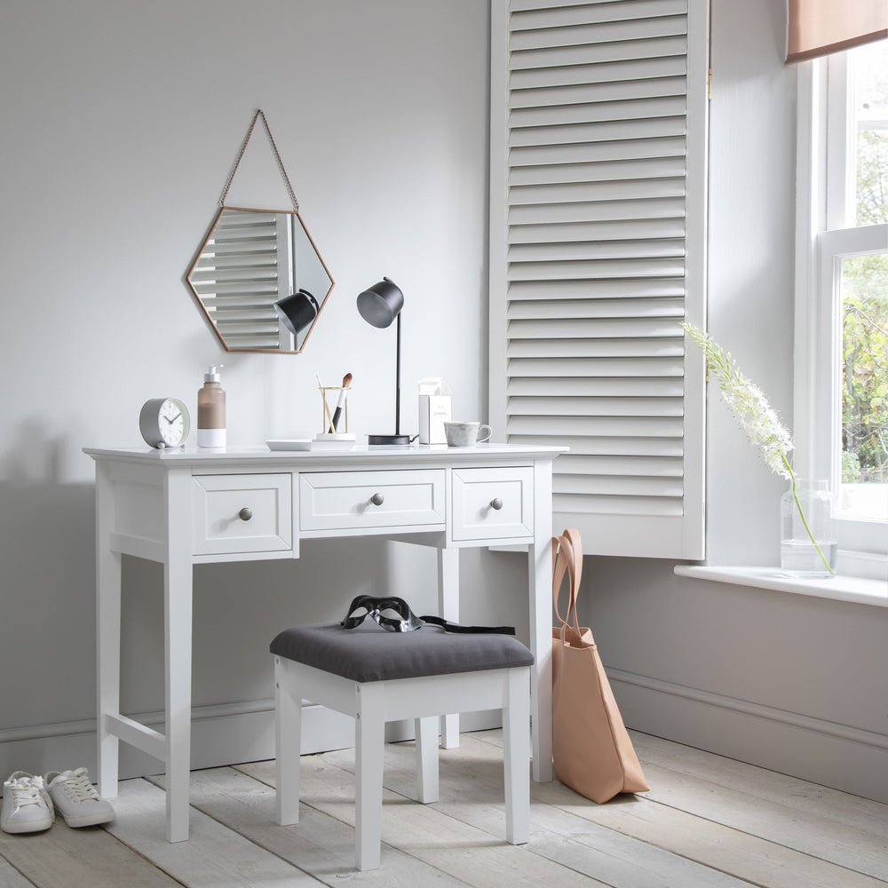 White Dressing Table with Stool