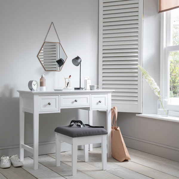 White Dressing Table with Stool