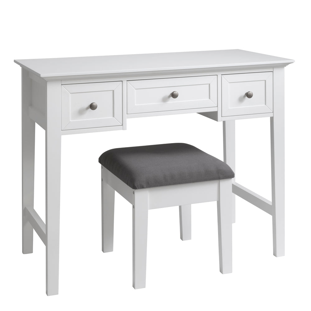 White Dressing Table with Stool