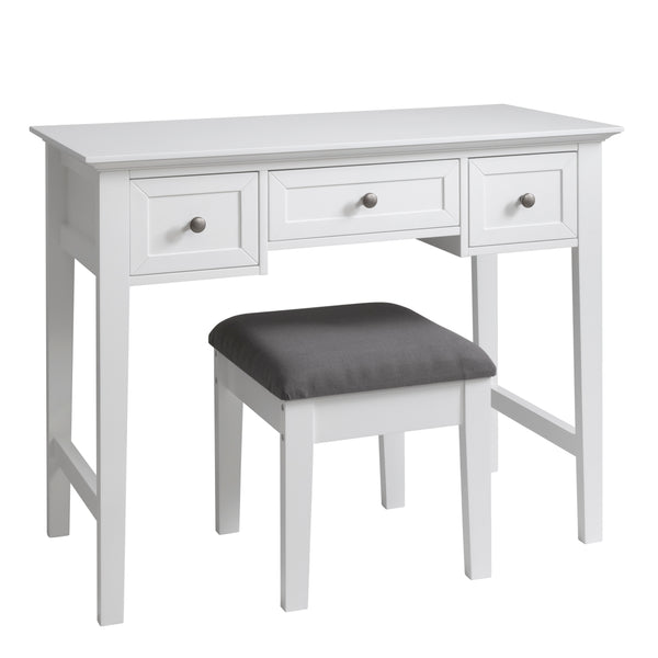 White Dressing Table with Stool