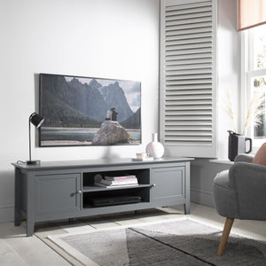 TV Unit with Storage in Grey