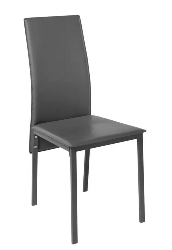 Lido glass round table 4 chairs grey 19224557