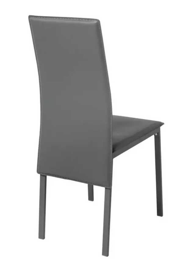 Lido glass round table 4 chairs grey 19224557