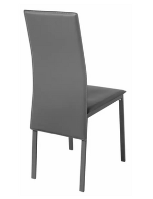 Lido glass round table 4 chairs grey 19224557