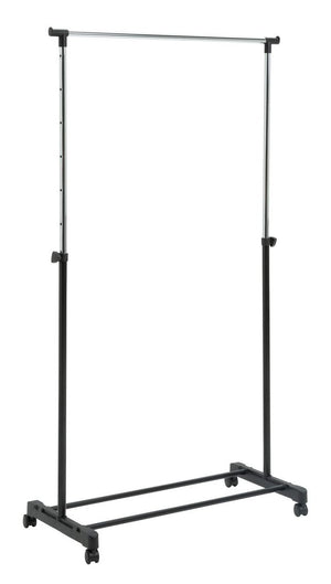 Single Clothes Rail - Black and Chrome 13447299