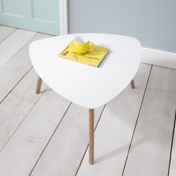 Malm XL Side Table in White with Pine Legs