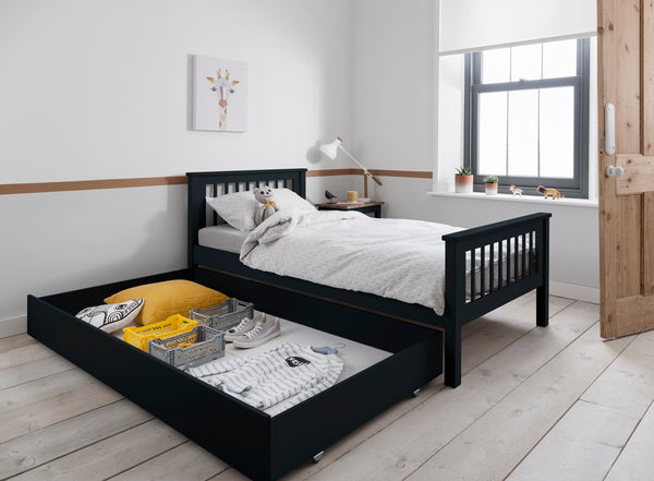 Pullout Trundle and Drawer for Underbed in Anthracite