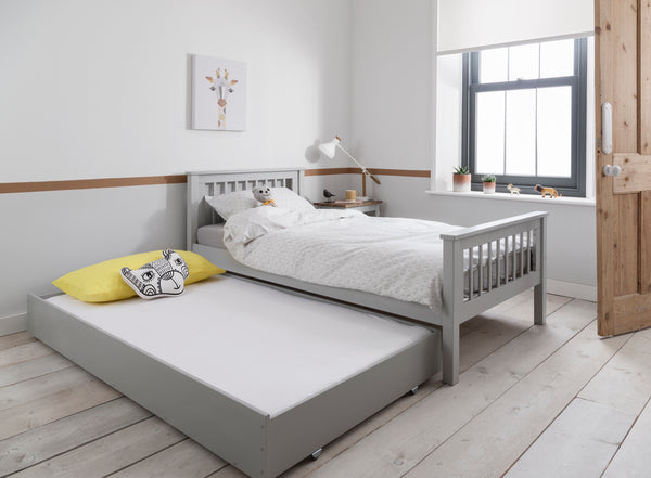 Pullout Trundle and Drawer for Underbed in Grey