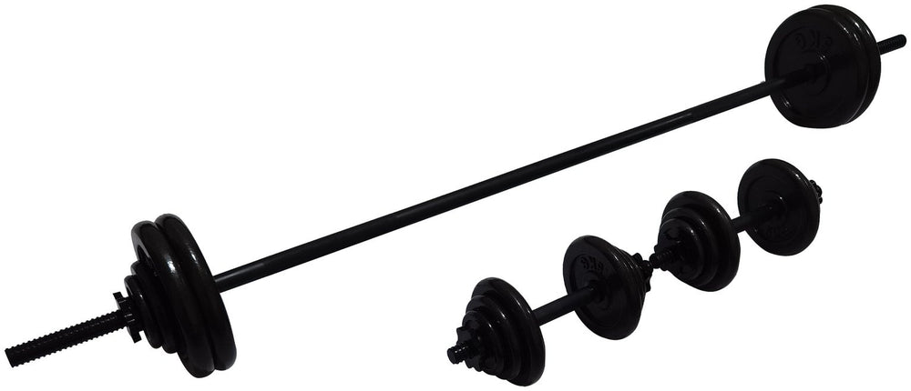 Opti 50KG Cast Iron Barbell Dumbbell Set 14197586
