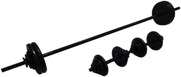Opti 50KG Cast Iron Barbell Dumbbell Set 14197586