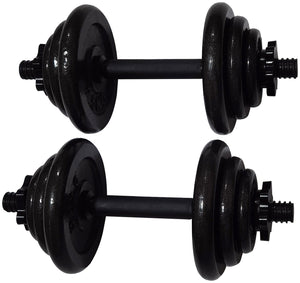 Opti 50KG Cast Iron Barbell Dumbbell Set 14197586