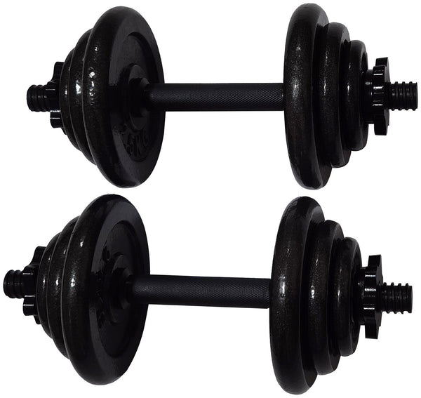 Opti 50KG Cast Iron Barbell Dumbbell Set 14197586