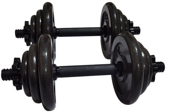 Opti 50KG Cast Iron Barbell Dumbbell Set 14197586