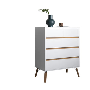 Chest of Drawers 2+3 Drawer in White