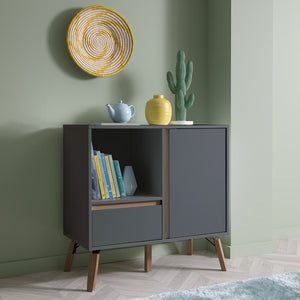 Grey Small Sideboard With Pine Legs