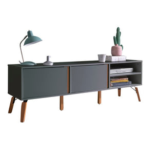 Grey TV Unit With Pine Legs
